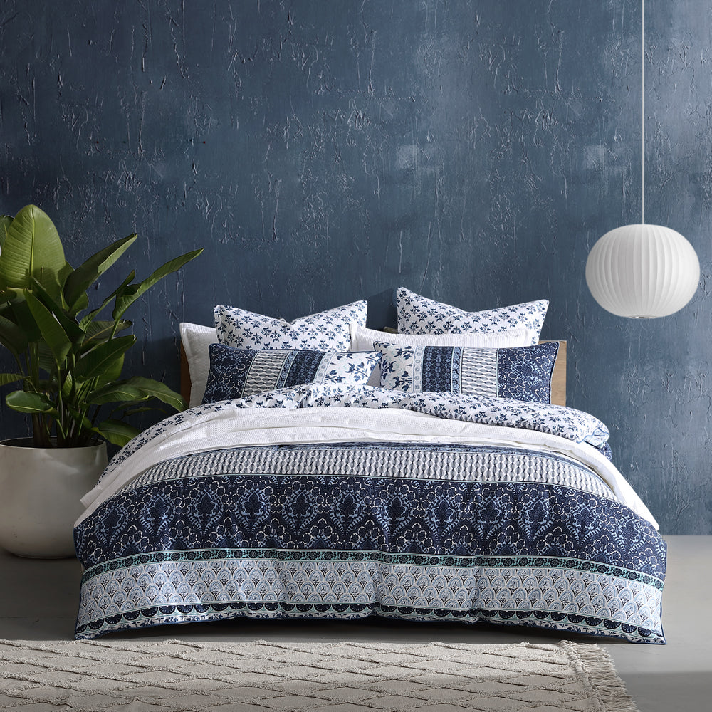 Super King Into The Blue Bohemian Quilt Cover Set