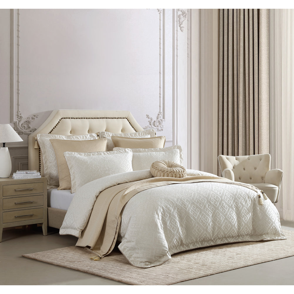 Athena Gold Deluxe Queen Bed Quilt Cover Set with Elegant Design