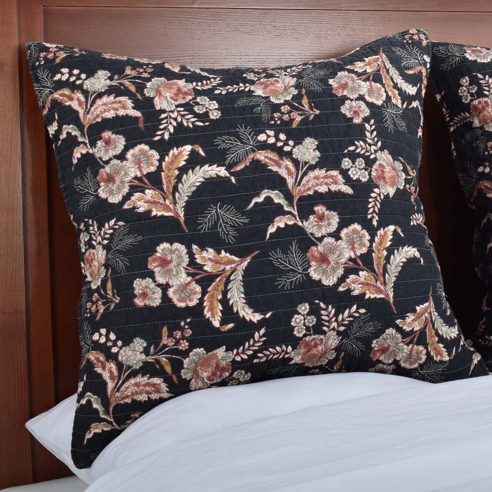 Onica European Pillowcase with Multicolored Floral and Paisley Designs