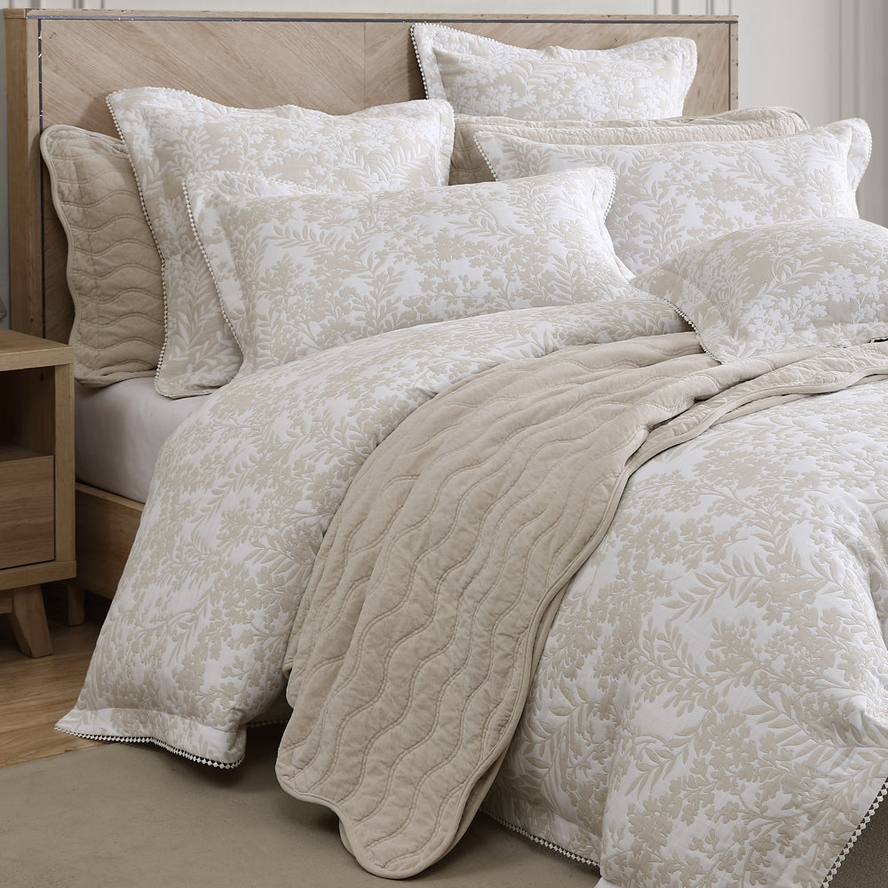 King - Sized Quinn Stone Quilt Cover Set for a Nature - Inspired Bedroom