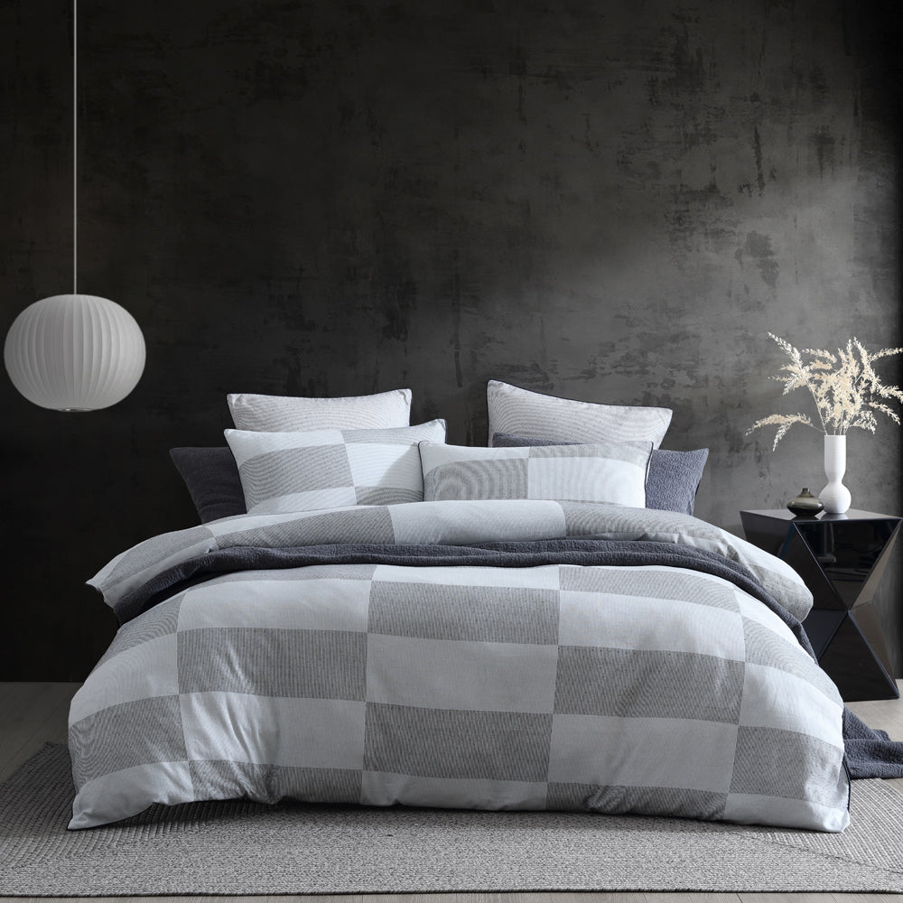 High - Quality Region Grey Quilt Cover Set for Queen - Sized Bed