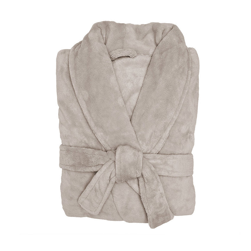 Bambury Small/Medium Sized Microplush Stone Colored Bathrobes - Cozy and Soft for Cooler Months