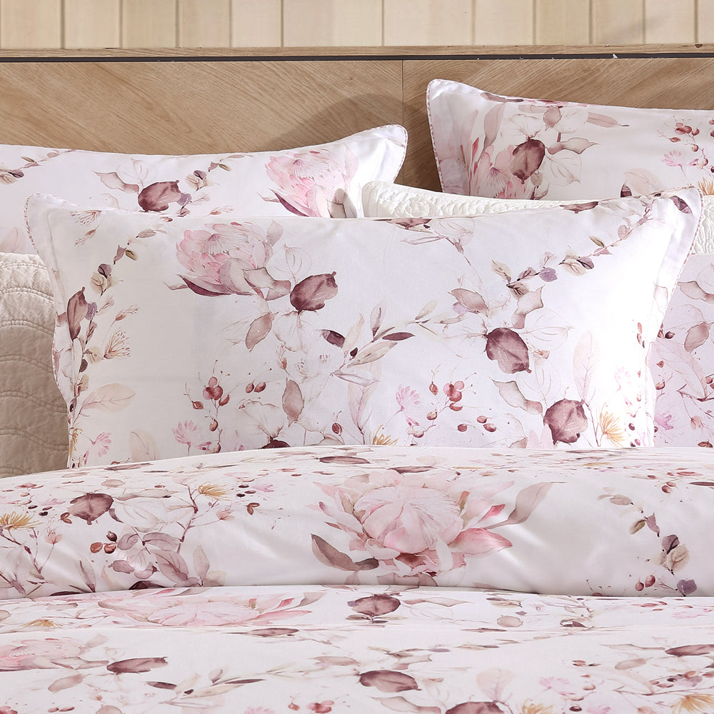 Queen-Sized Millicent Rose Watercolor Quilt Cover Set for a Serene Bedroom