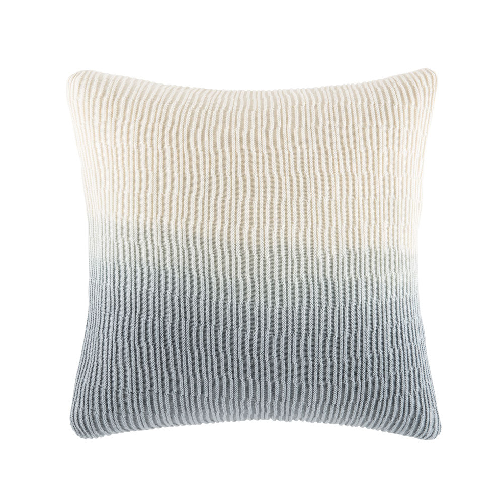 Stylish Dippa Steel Square Filled Ombre Watercolour Ribbed Knit Cushion