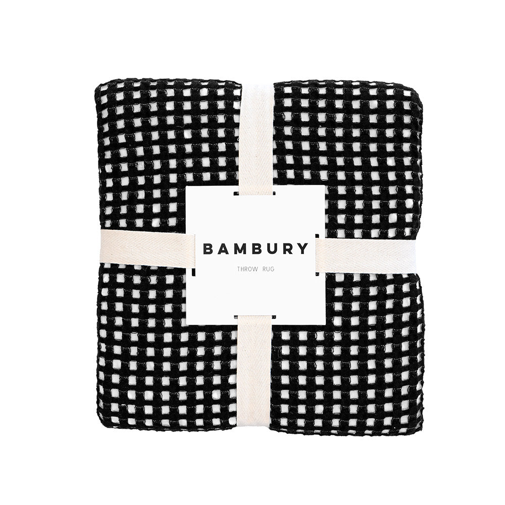 Bambury Luxury Black Reversible Dora Throw Blanket