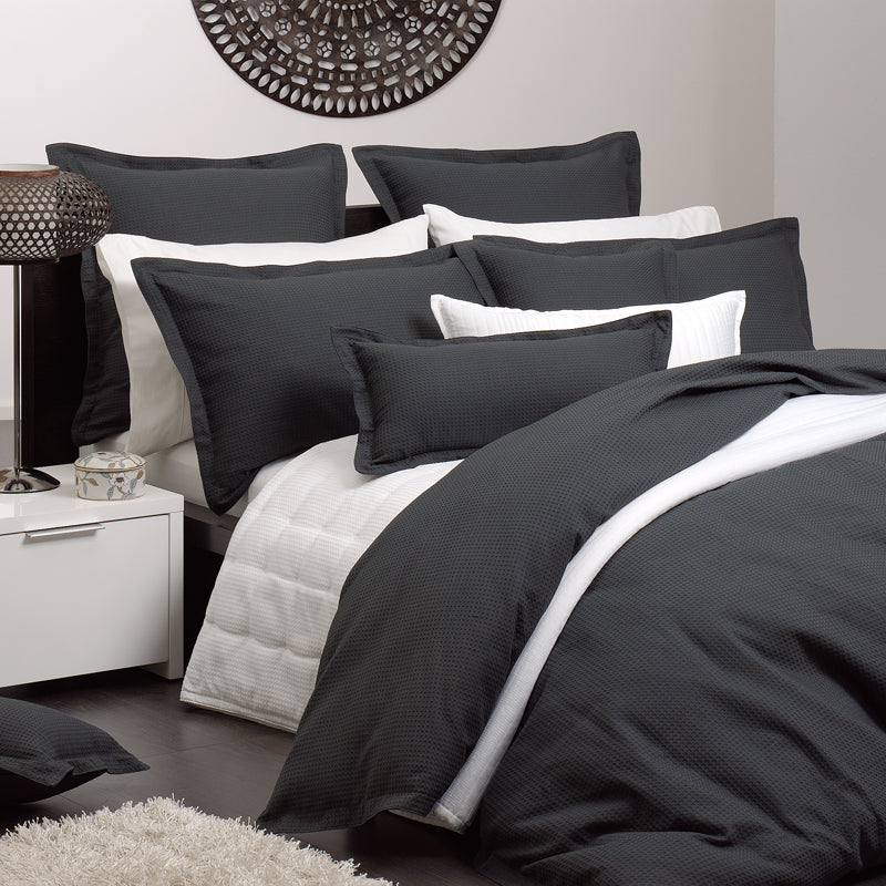 Platinum Logan and Mason's Dark Granite Long Ascot-Style Filled Cushion
