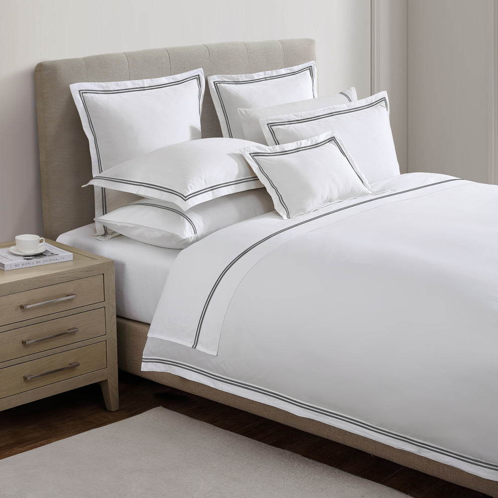 Luxurious Santiago Charcoal Quilt Cover Set for King - Sized Bed, Ideal for Elevating Bedroom Decor