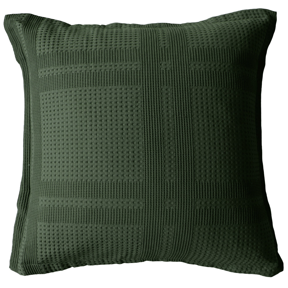 Stunning Sussex Forest Green European-Sized Waffle Jacquard Pillowcase