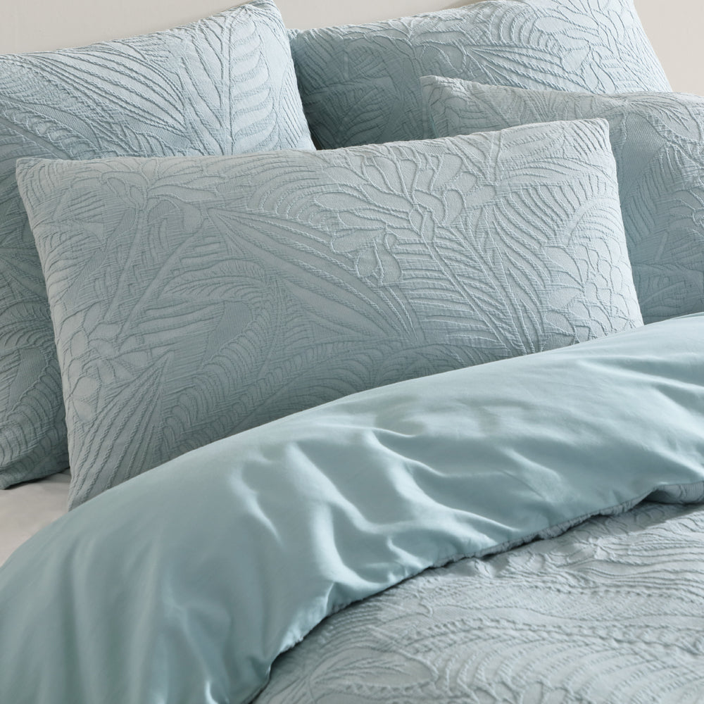 Super King Size Kaia Sage Colored Quilt Cover Set for Bedroom Decoration