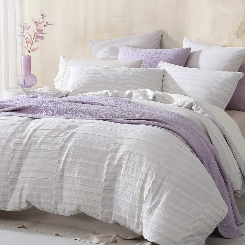 Platinum Logan and Mason Balmoral Lilac Queen - Size Quilt Cover Set for Bedroom