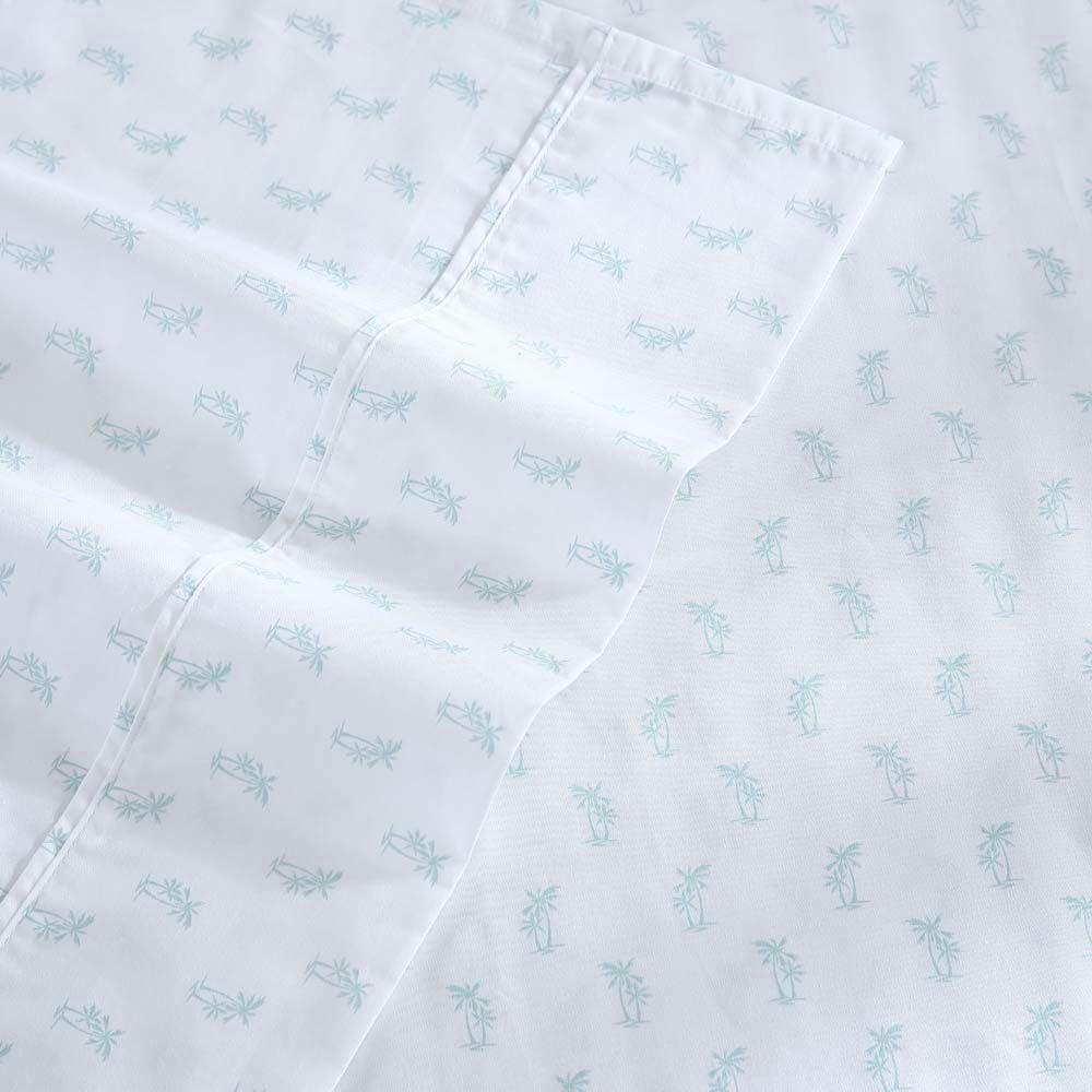 King - Sized Tommy Bahama Twin Palm Cool - Touch Cotton Percale Sheet Set