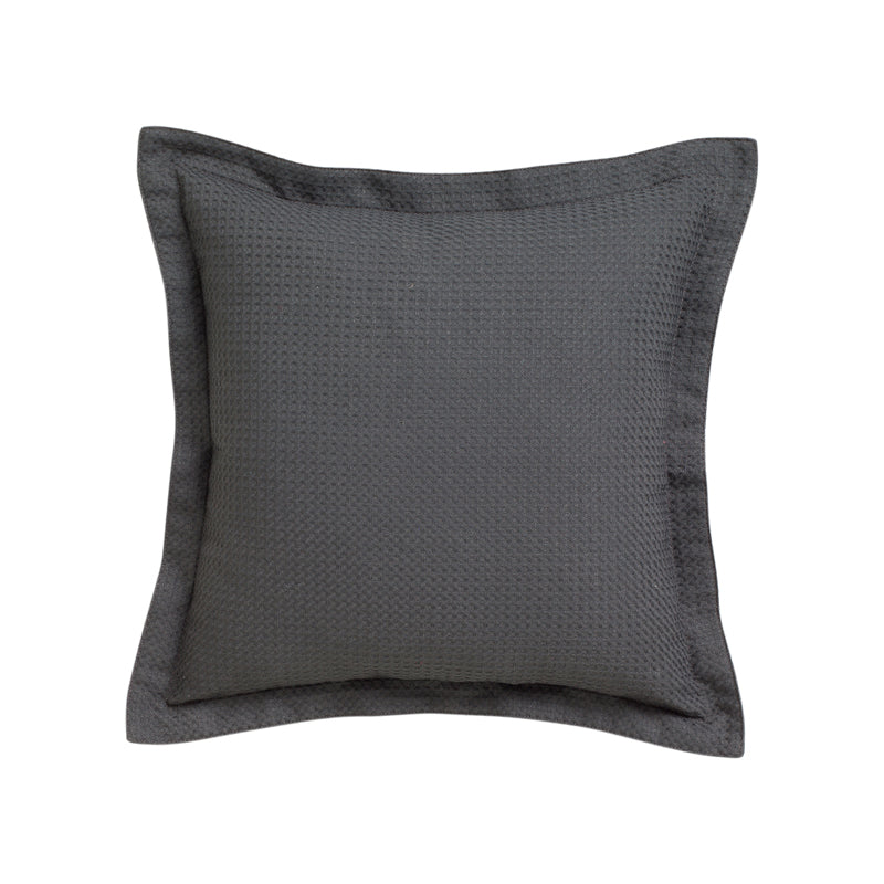 Stylish Dark Granite Square Ascot Filled Waffle Cushion