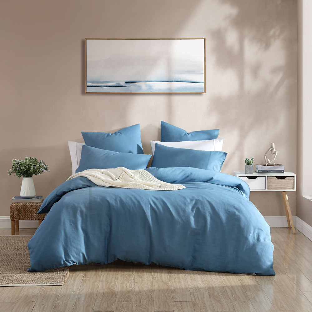 Exquisite Serene Denim Quilt Cover Set for King - Sized Bed | Bedroom Essential