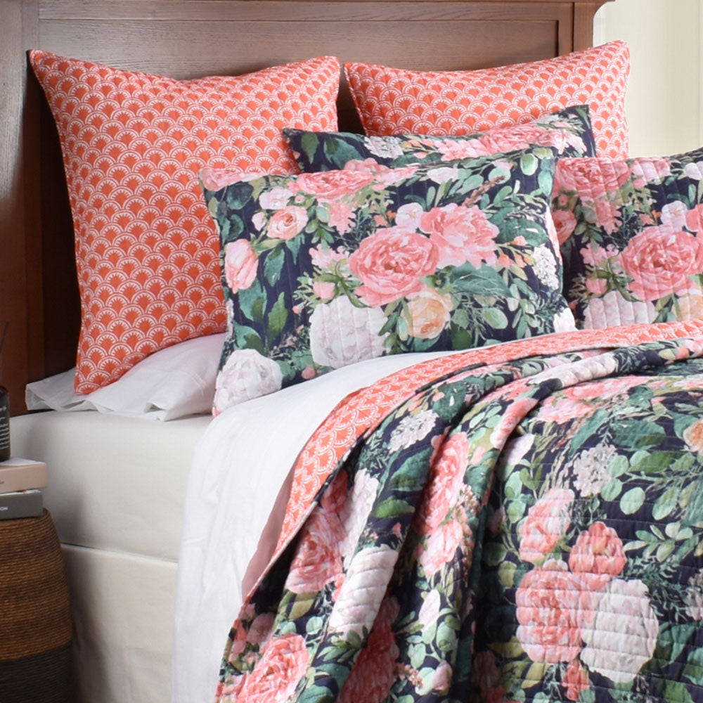 Queens Bed Coverlet Set for King Single Size Bed with Floral and Geometric Designs