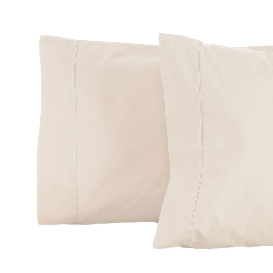 La Via Luxury 100% Cotton 400 Thread Count Ivory Standard Pillowcase Set of 2
