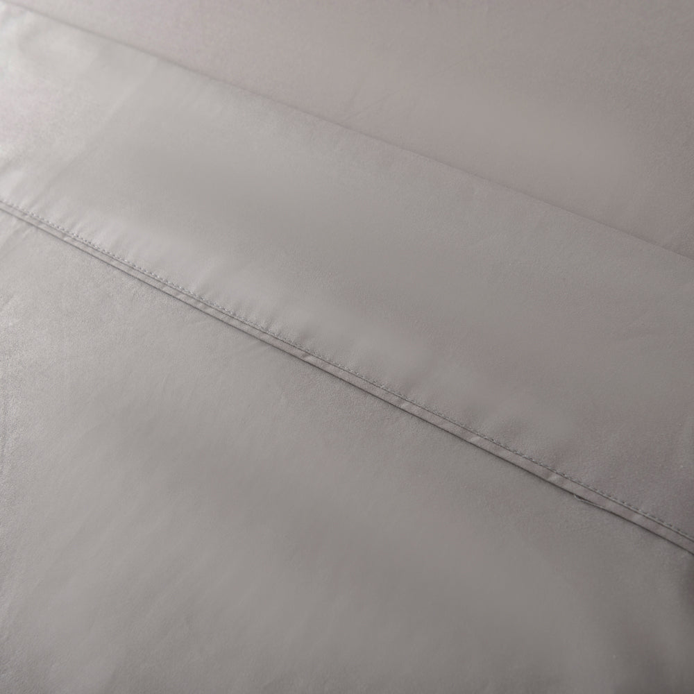 400TC Pewter Casey Cotton Sheet Set for Split Queen Bed 50cm