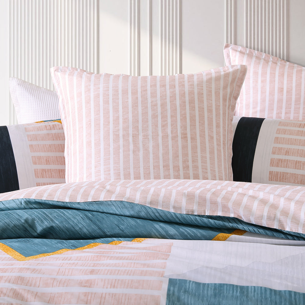 Sotherby Multi-Patterned Queen-Size Bed Quilt Cover Set by Logan and Mason