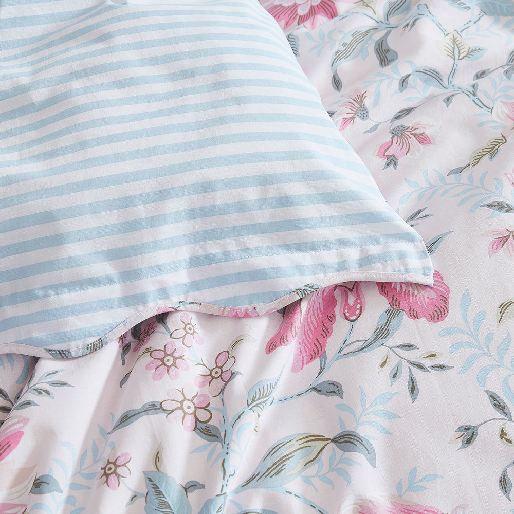 Laura Ashley Edita's Garden Blush Pink King-Size Quilt Cover Set
