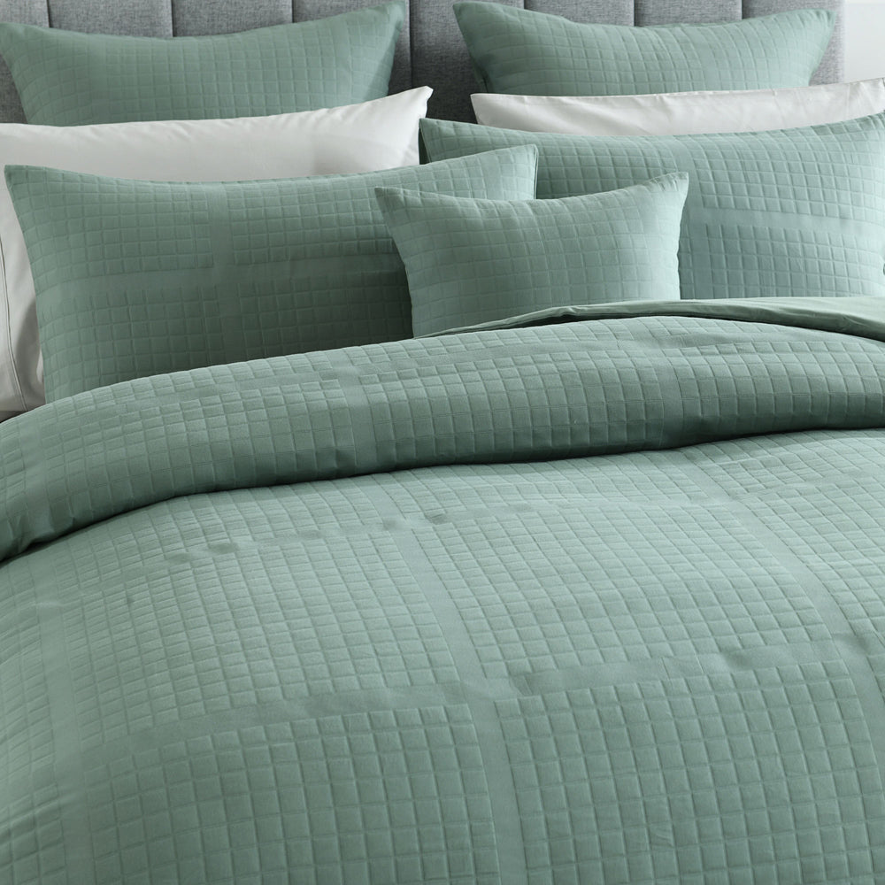 Double Bed Jasper Green Contemporary Quilt Cover Set