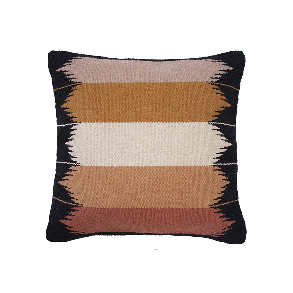 Bambury Barwon Ebony Square Decorative Filled Cushion for Couch and Bed