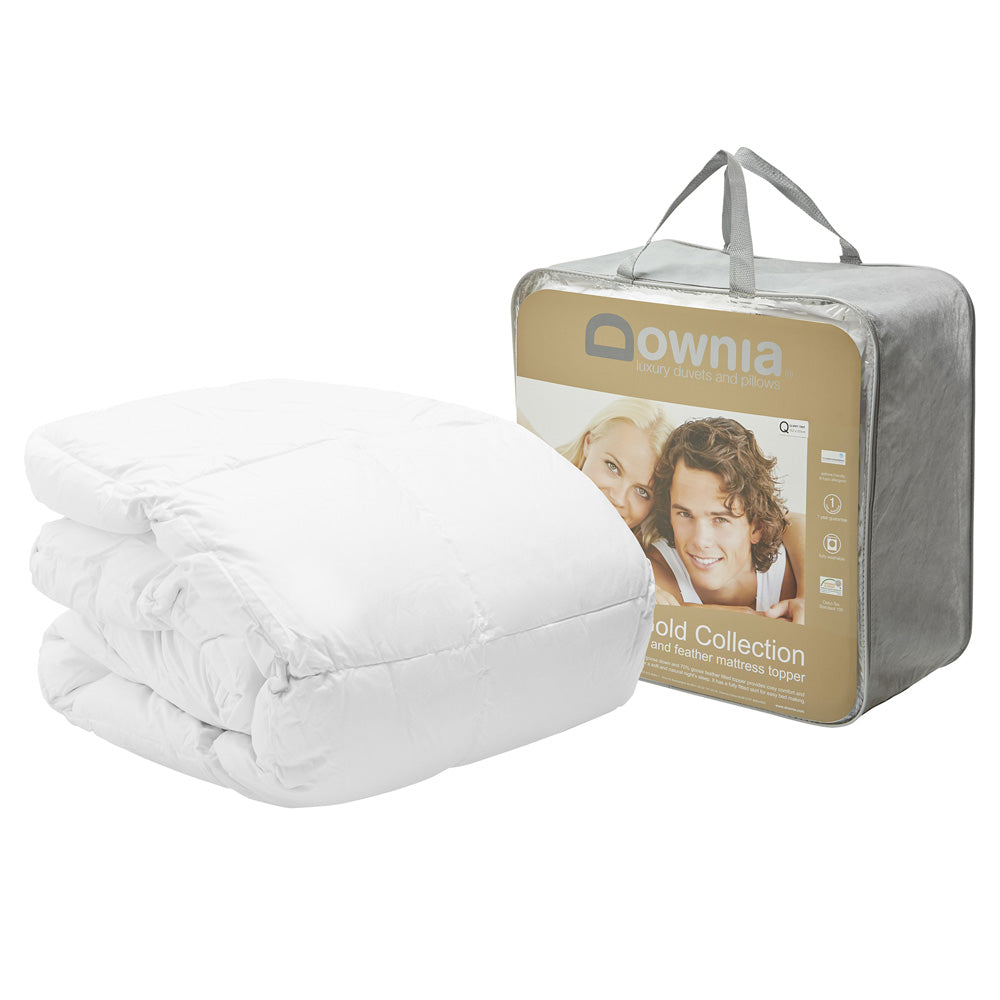Queen-Size Gold Collection Down and Feather Mattress Topper for Soft Sleep