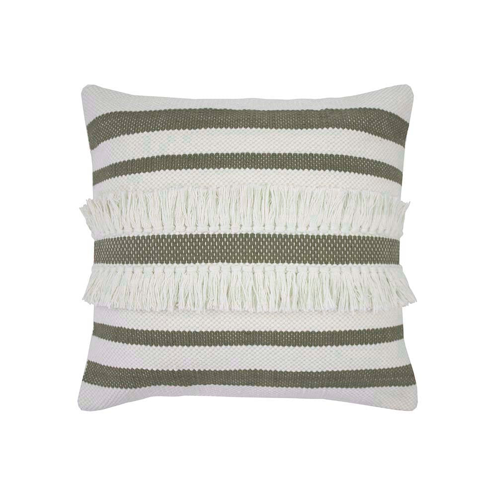 Bambury Tully Moss Boho-style Square Decorative Filled Cushion for Home