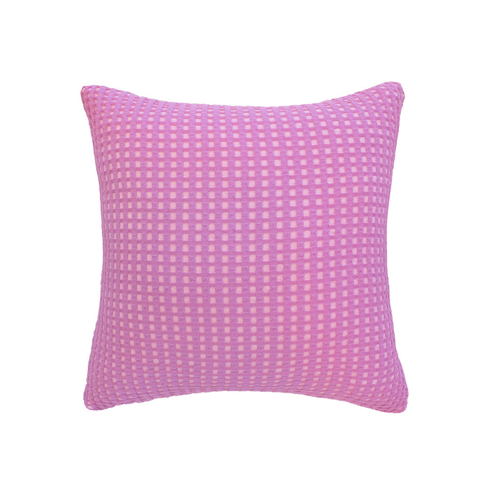 Bambury Dora Orchid Square Cushion with Luxurious Two - Toned Waffle Fabric