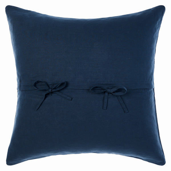 Navy Nimes European Linen Pillowcase - Soft, Durable & All - Year - Round