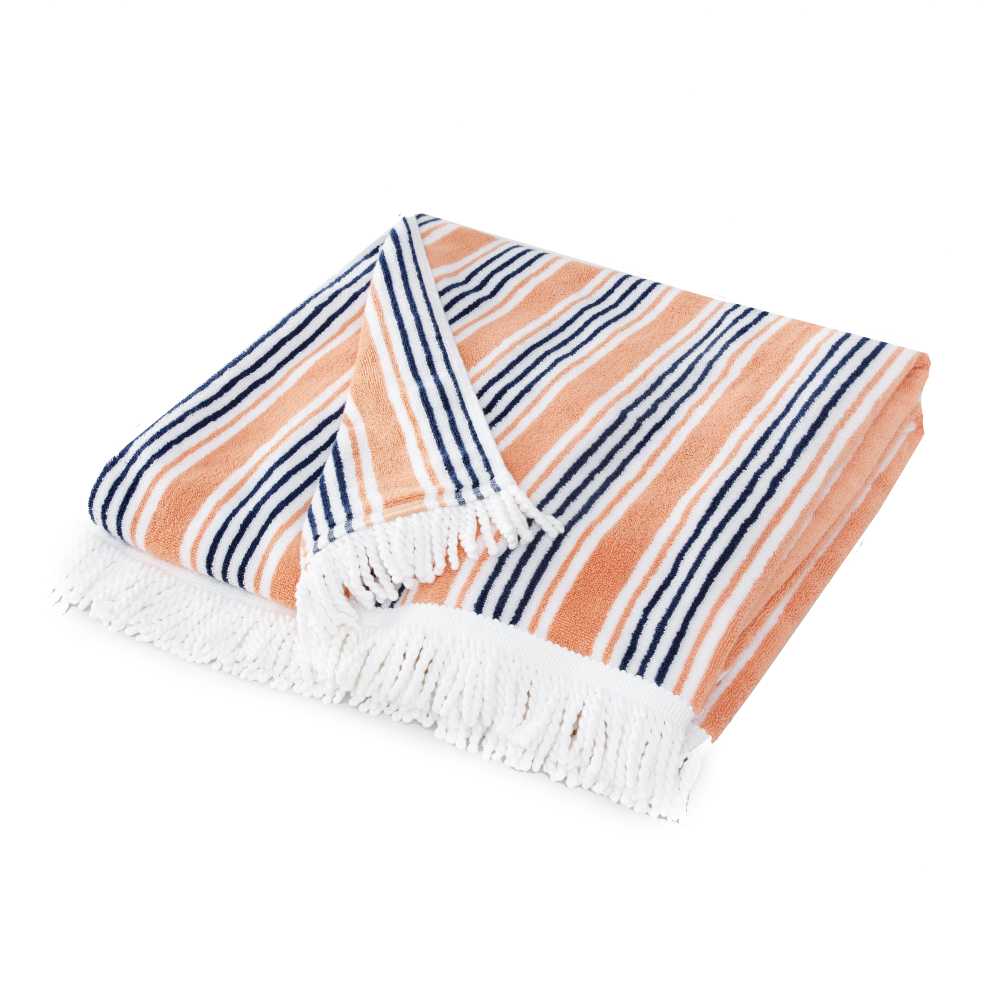 Sheridan Seabay Quince Soft and Absorbent Vertical Stripe Beach Towel