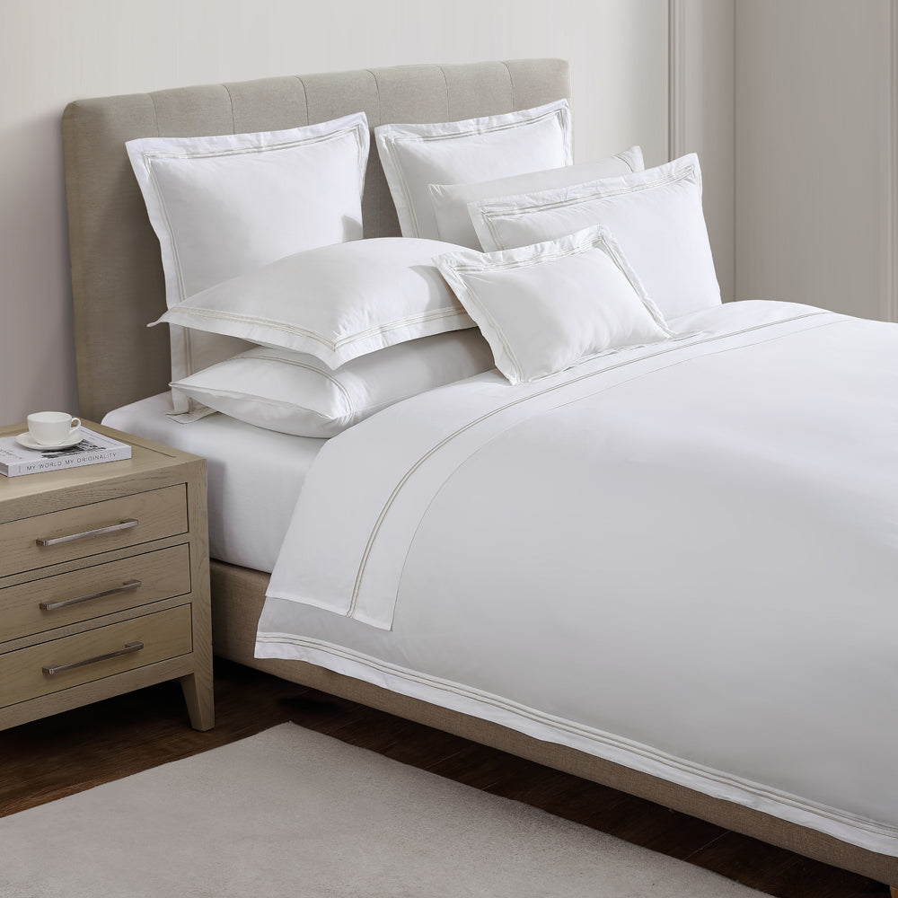 Luxurious Santiago Stone King - Size Quilt Cover Set for a Timeless Bed Look