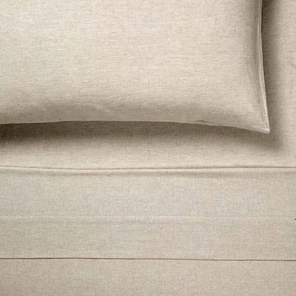 King Size 50cm Natural Linen Sheet Set for Bed by Nimes with a Vintage Appeal