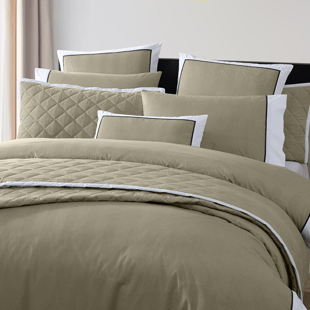 King-Size Essex Olive Quilt Cover Set with Stylish Design