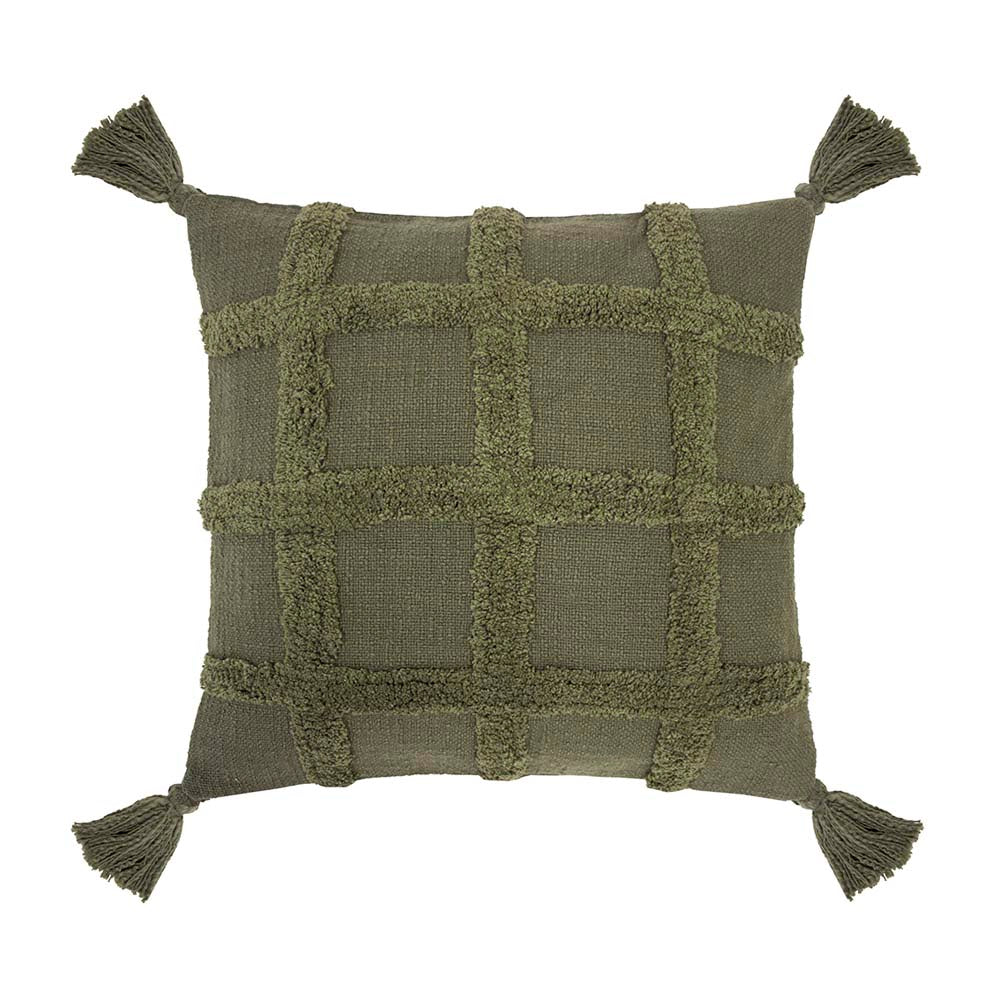 Soft and Stylish Percy Moss Square Filled Decorative Cushion