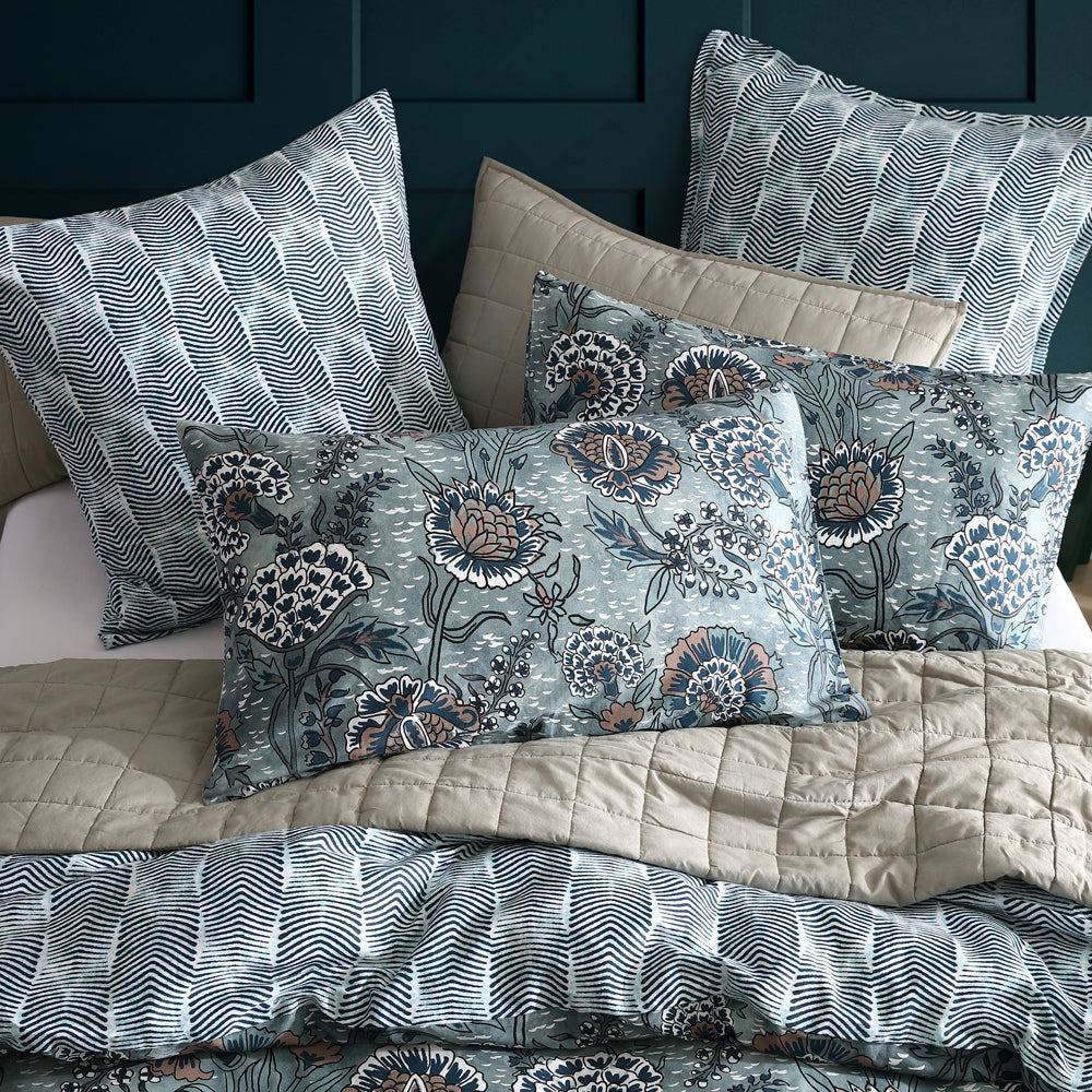 King Size Cape Conran Teal Floral Quilt Cover Set