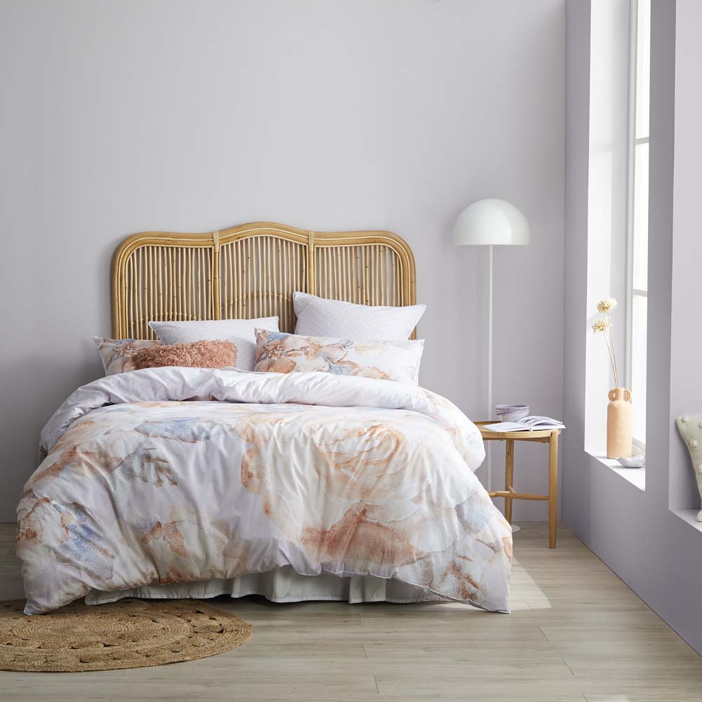 Queen Size Maggie Peach Bed Quilt Cover Set for a Feminine Bedroom Decor