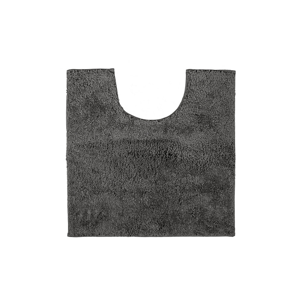 Luxurious Microplush Pewter Colored Contour-Style Bathroom Bath Mat
