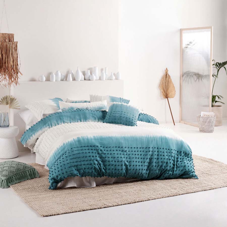 Double Bed Linen House Basque Reef Hand-Dyed Quilt Cover Set