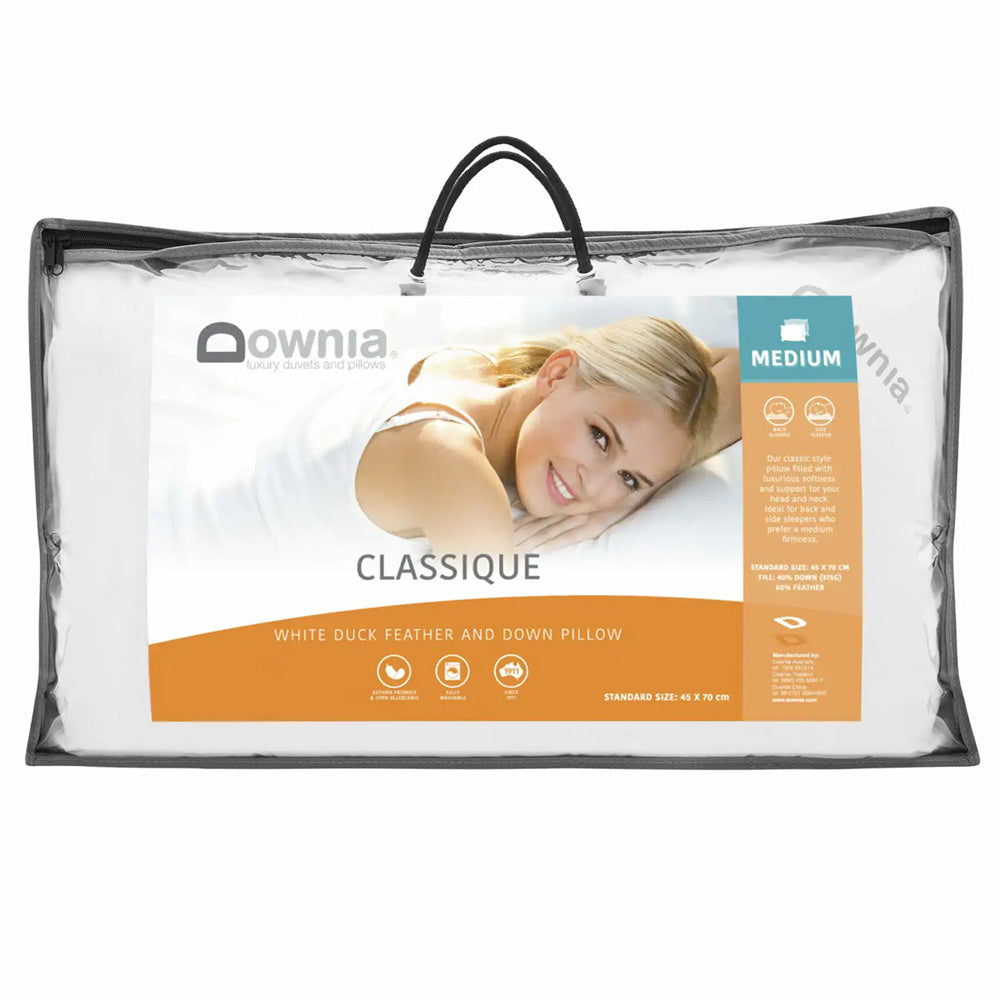 Luxurious Classic 50% White Duck Down and 50% Duck Feather King-Size Sleeping Pillow from the Classique 50 Collection