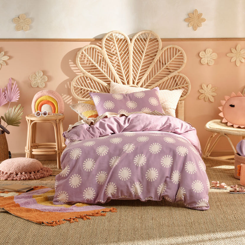 Single Bed Sunny Day Orchid Quilt Cover Set by Linen House