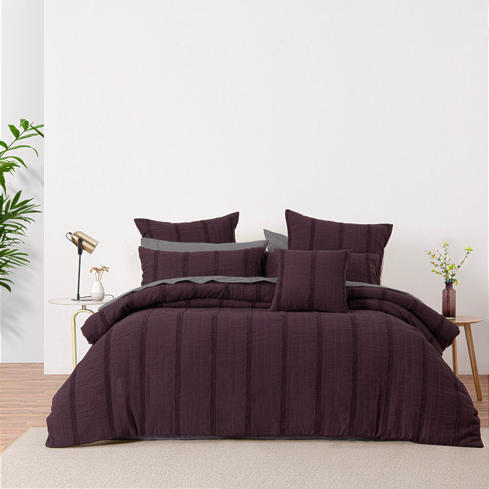 Elegant King-Size Malua Grape Quilt Cover Set