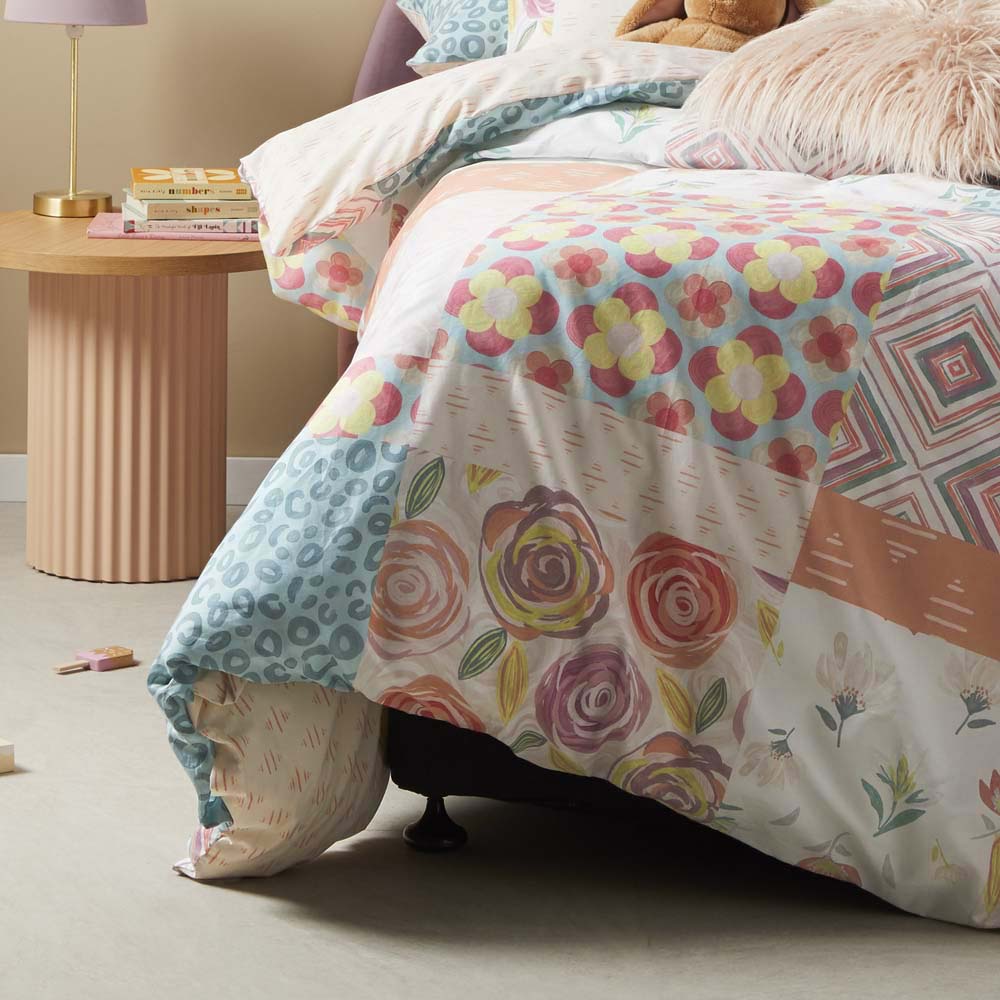 Single Bed Pop Patchwork Multi - Colored Quilt Cover Set