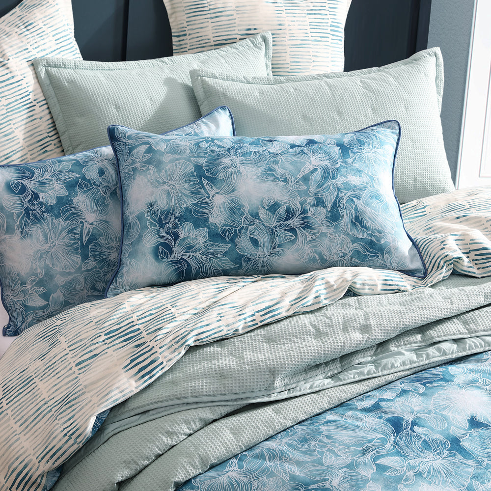 King - Sized Logan and Mason Kiama Blue Quilt Cover Set for a Relaxing Bedroom Ambiance