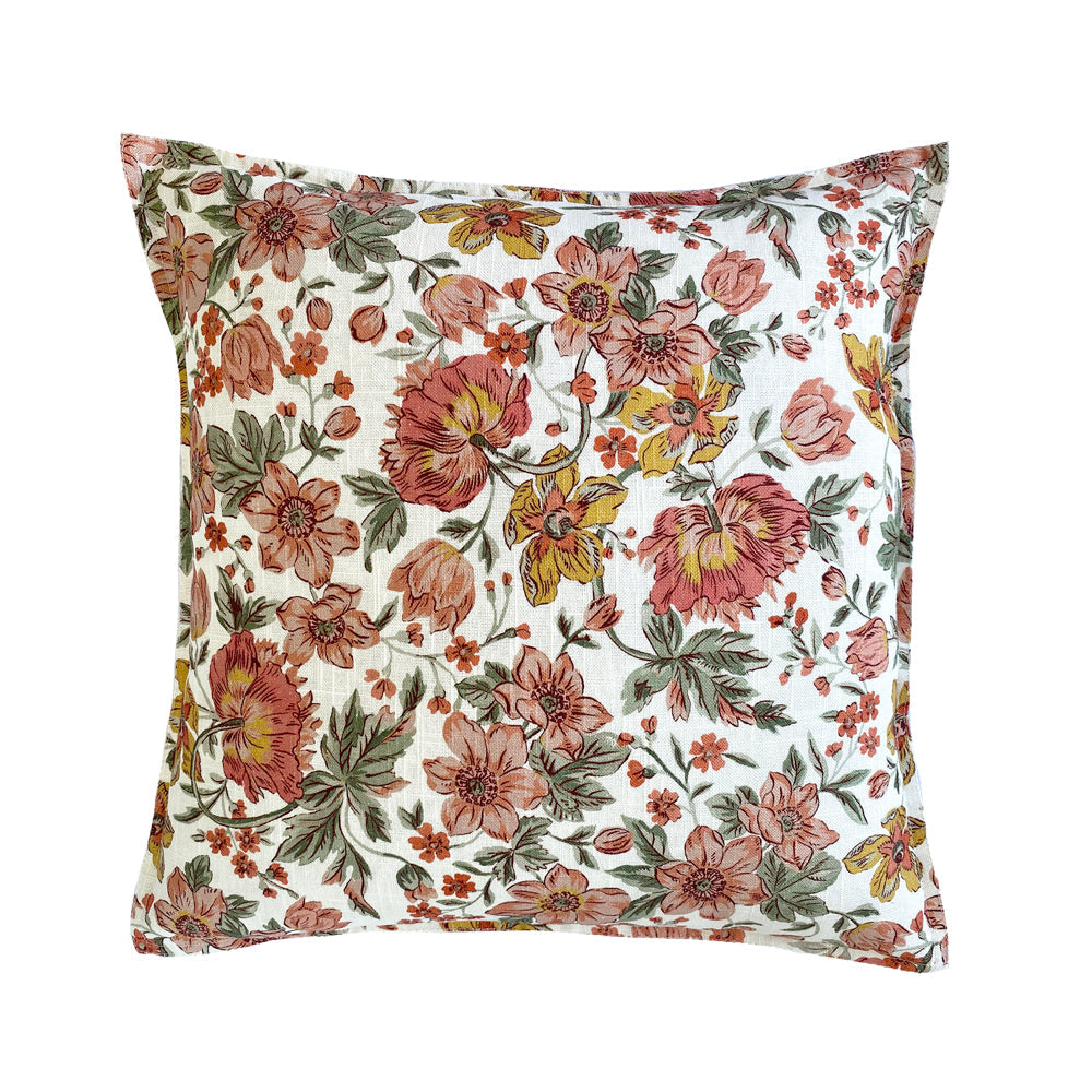 Laura Ashley Lambton Garden Soft Plaster Pink Square Filled Decorative Cushion