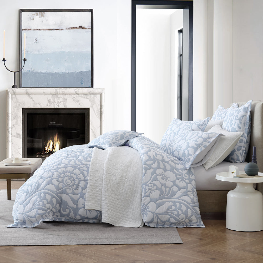 Eleanor Sky King Size Bed Quilt Cover Set from Private Collection