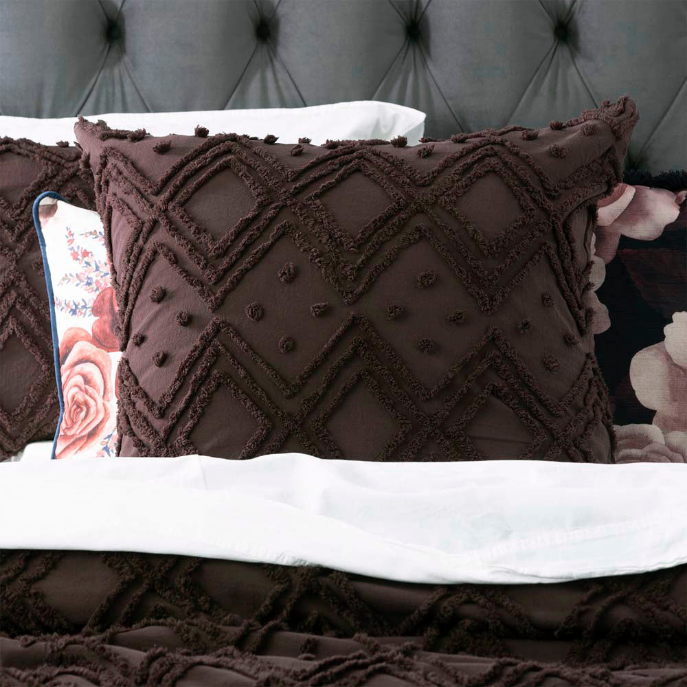 Park Avenue European Size Medallion Plum Pillowcase with Vintage Softness