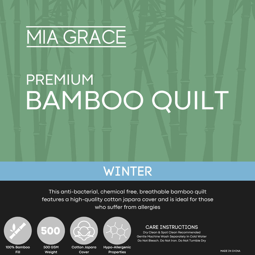 Double Bed Mia Grace Premium 500GSM Bamboo Quilt for Chilly Winters
