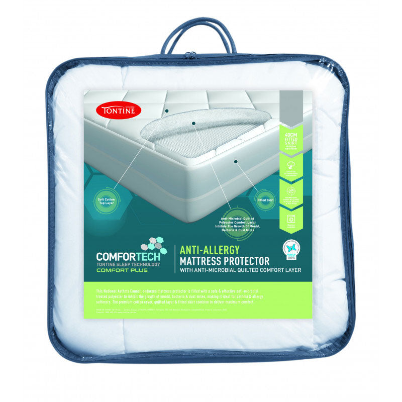 Comfortech Anti-Allergy Fitted Single Bed Mattress Protector for Enhanced Comfort and Protection