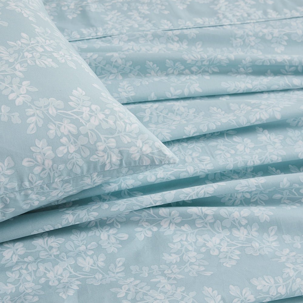 Laura Ashley King Size Burnham Spruce Green Bed Sheet Set