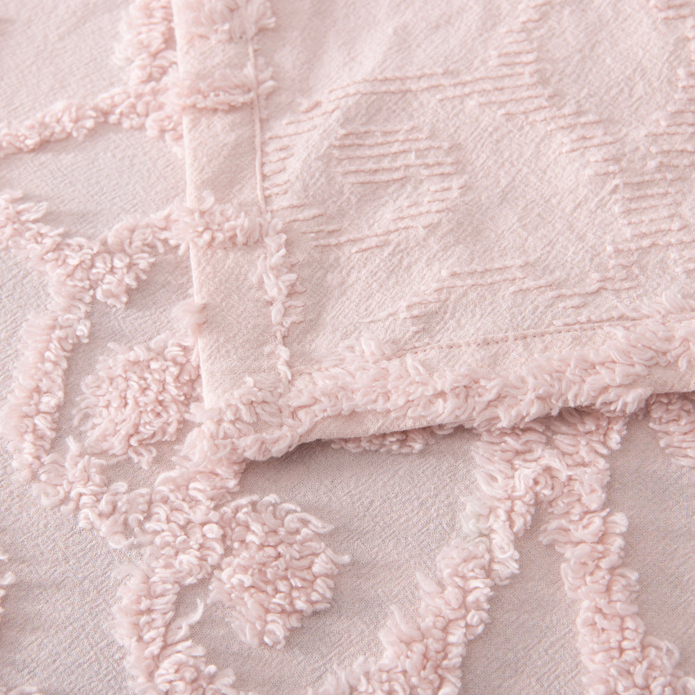 Super King Ella Blush Soft Cotton Bedspread Set