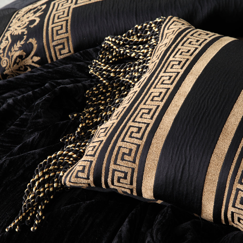 Massimo Black Chenille Quilt Cover Set for Queen Size Bed | Luxury Bedroom Decor